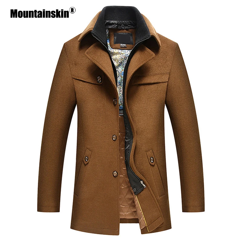 Mountainskin Men's Woolen Coat Winter Autumn Wool Jackets Windbreaker Thick Warm Lapel Coat Casual Male Brand Clothing SA858 Mountainskin Men's Woolen Coat Winter Autumn Wool Jackets Windbreaker Thick Warm Lapel Coat Casual Male Brand Clothing SA858