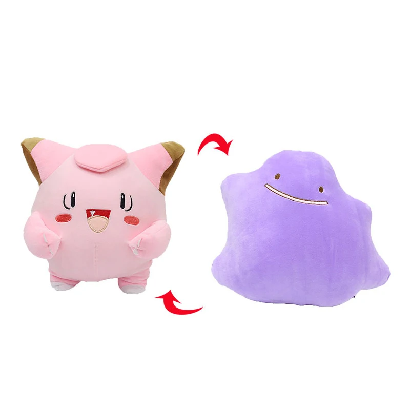 32cm Anime Pokemon Ditto Transform Snorlax Inside-Out Cushion Toys Pillow  Doll Collectible Bedroom Decoration Ornament