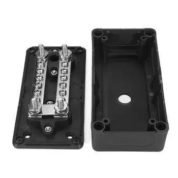 

Universal DC 48V Bus Bar Power Negative Distribution Box Black Terminal Block Heavy Brass Nickel Plated For Truck Motorhome