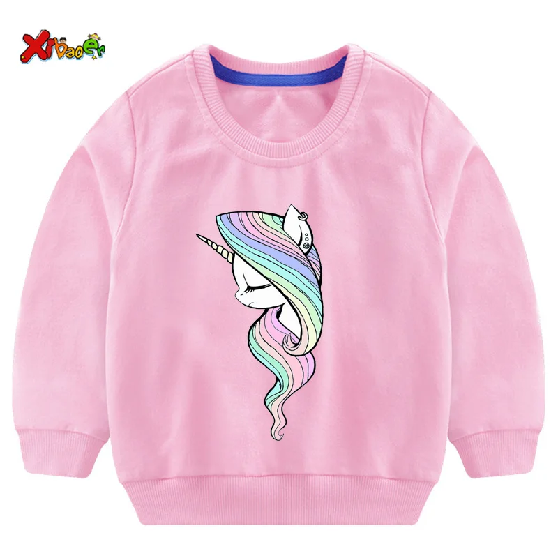 Kids Sweatshirts Свитер для маленьких девочек; худи с единорогом; детские свитера; зимняя одежда для маленьких девочек; милый детский свитер с рисунком; одежда для детей 7 лет - Цвет: Kids Sweatshirts