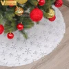 Christmas Tree Decor Snowflake White Christmas Tree Skirt Fur Skirt For Xmas Decorations Xmas Christmas Gift 2022 High Quality ► Photo 2/6