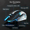 Gaming Mouse Rechargeable 2.4GWireless Bluetooth Mouse Mute Ergonomic Mouse for Computer Laptop LED Backlit Mice for IOS Android 5