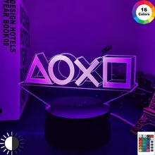 3d lâmpada da noite sala de jogos mesa configuração iluminação decoração na mesa console do jogo ícone logotipo sensor luz para crianças presente cabeceira