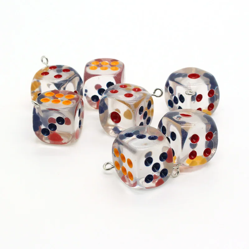 Transparent dice key ring