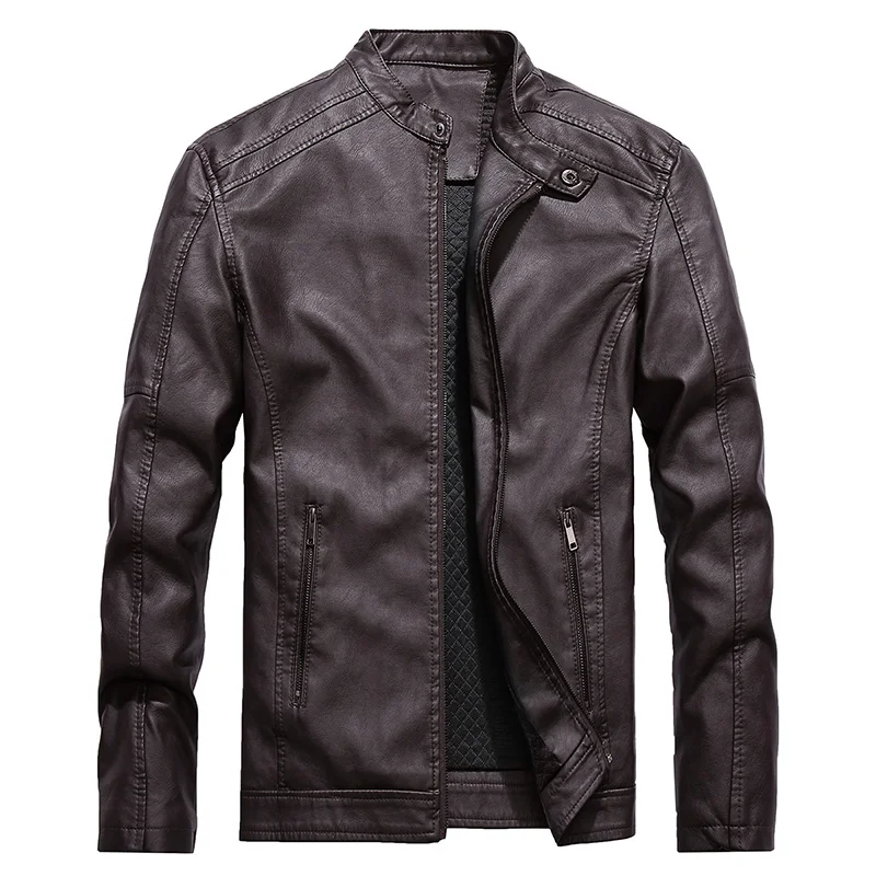 Mannen PU Lederen Jassen Lente Herfst Uitloper Toevallige Slanke Vintage Motorfiets Biker Faux Lederen Jassen Mannelijke Bomber Piloot Jas