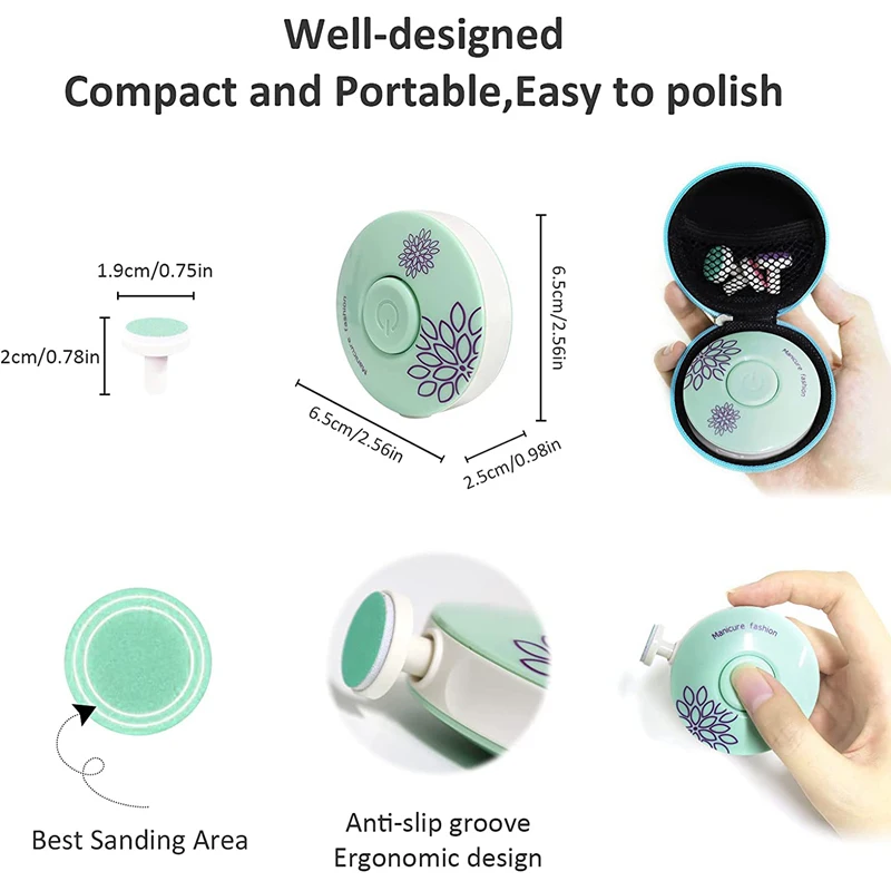 6PCS/Set Electric Baby Nail Trimmer Kid Nail Polisher Tool Infant Manicure Scissors Baby Hygiene Kit Clipper Cutter