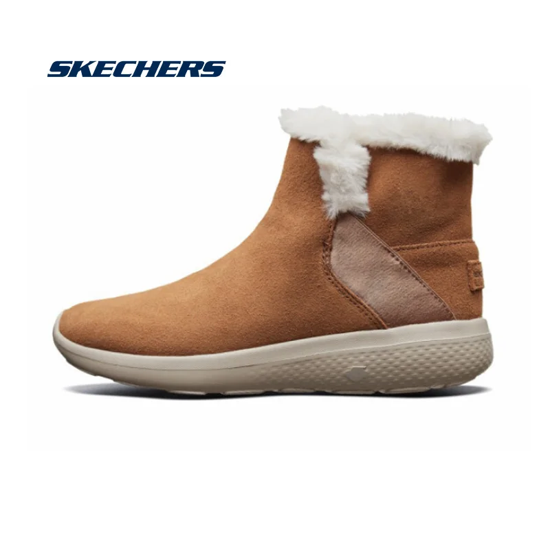 Skechers/женские ботинки; коллекция года; зимние ботинки; женские удобные короткие плюшевые ботильоны; оригинальная обувь без застежки; 14635-BBK - Цвет: 14635-CSNT