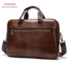 Новинка Натуральная Воловья кожа натуральная кожа мужской портфель большая Вместительная деловая сумка на плечо сумка для ноутбука из воловьей кожи