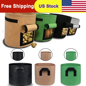 

5 Size Plant Grow Bags Home Garden Potato Pot Greenhouse Vegetable Growing Bags Moisturizing Jardin Vertical Garden Bag Seedling