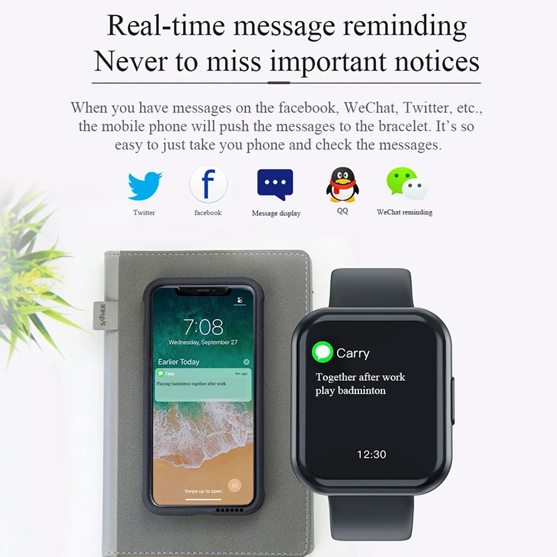 MKS6 Smartwatch IP67 Waterproof Wearable Device Bluetooth Pedometer Heart Rate Monitor Color Display Smart Watch For Android/IOS