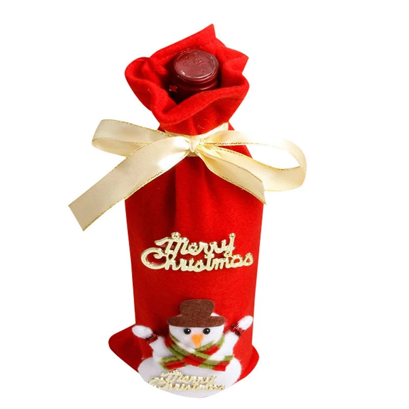 New-4Pc Чехлы для винных бутылок, рождественские украшения, принадлежности для дома, вечерние, Санта Клаус, Рождественская посуда, украшение, подарок
