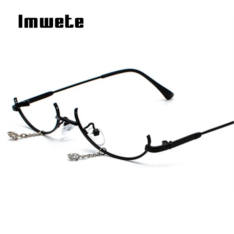 Imwete винтажные женские очки ретро половинки очки без линз женская подвеска Украшение Шикарные очки женские