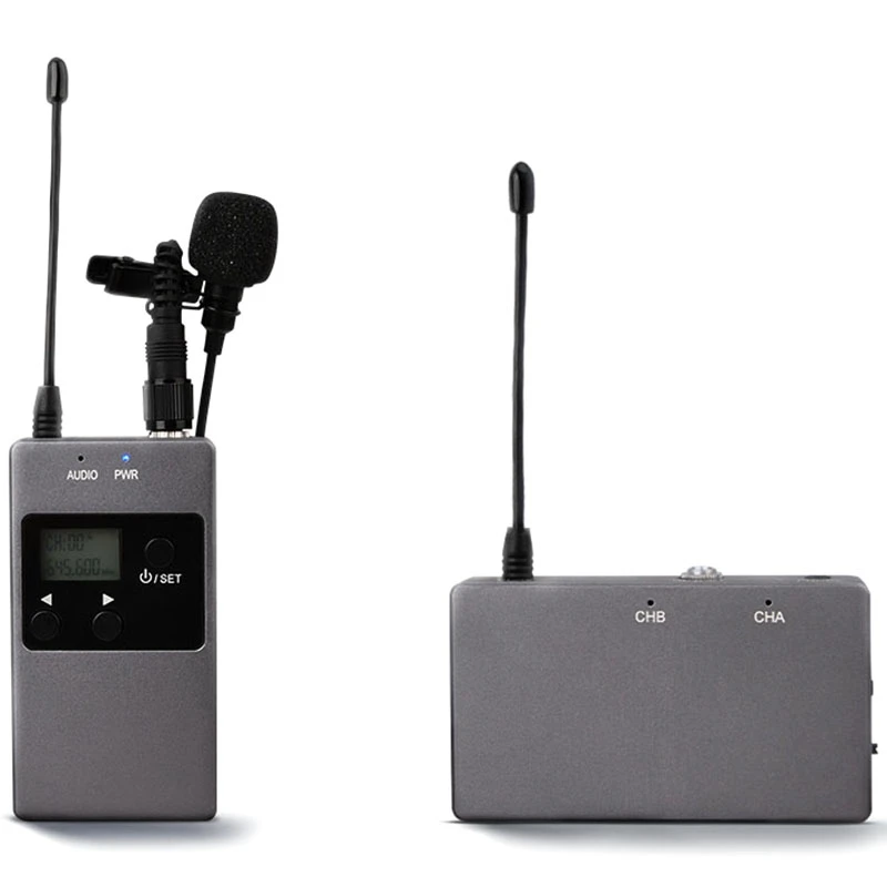 

KW-M01F 50-Channel UHF Professional Chargable Dual Wireless Lavalier Microphone System for Canon 5DII/5DIII,6D,Camcorder & Smart