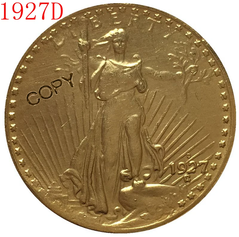 США 1927-D$20 St. Копия монеты с изображением гауденция
