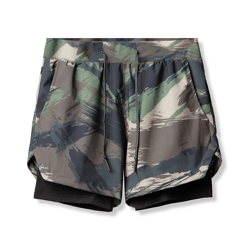 best casual shorts 2022 Camo Running Shorts Men 2 In 1 Double-deck Quick Dry GYM Sport Shorts Fitness Jogging Workout Shorts Men Sports Short Pants best casual shorts for men