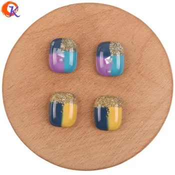 

Cordial Design 16*20MM 50Pcs Jewelry Accessories/Hand Made/Glitter Powder In Resin Bead/Rectangle/DIY Making/Earring Findings