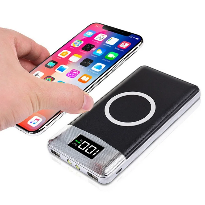 20000mAh Portable External Battery Power Bank Qi Wireless Charger PowerBank For iPhone X 8 Plus Samsung S10 S9 S8 Poverbank