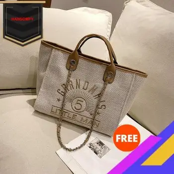 

2020 New Style Woolen Cloth Chain LADY'S Bag Lettered Embroidered Handbag shoulder Crossbody WOMEN'S Bag Large Capacity Bag