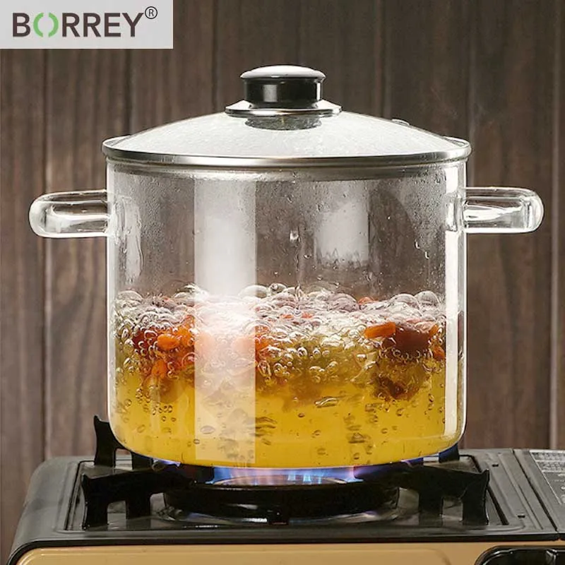 Стеклянная кастрюля BORREY высокотемпературная стеклянная миска Корейская суповая