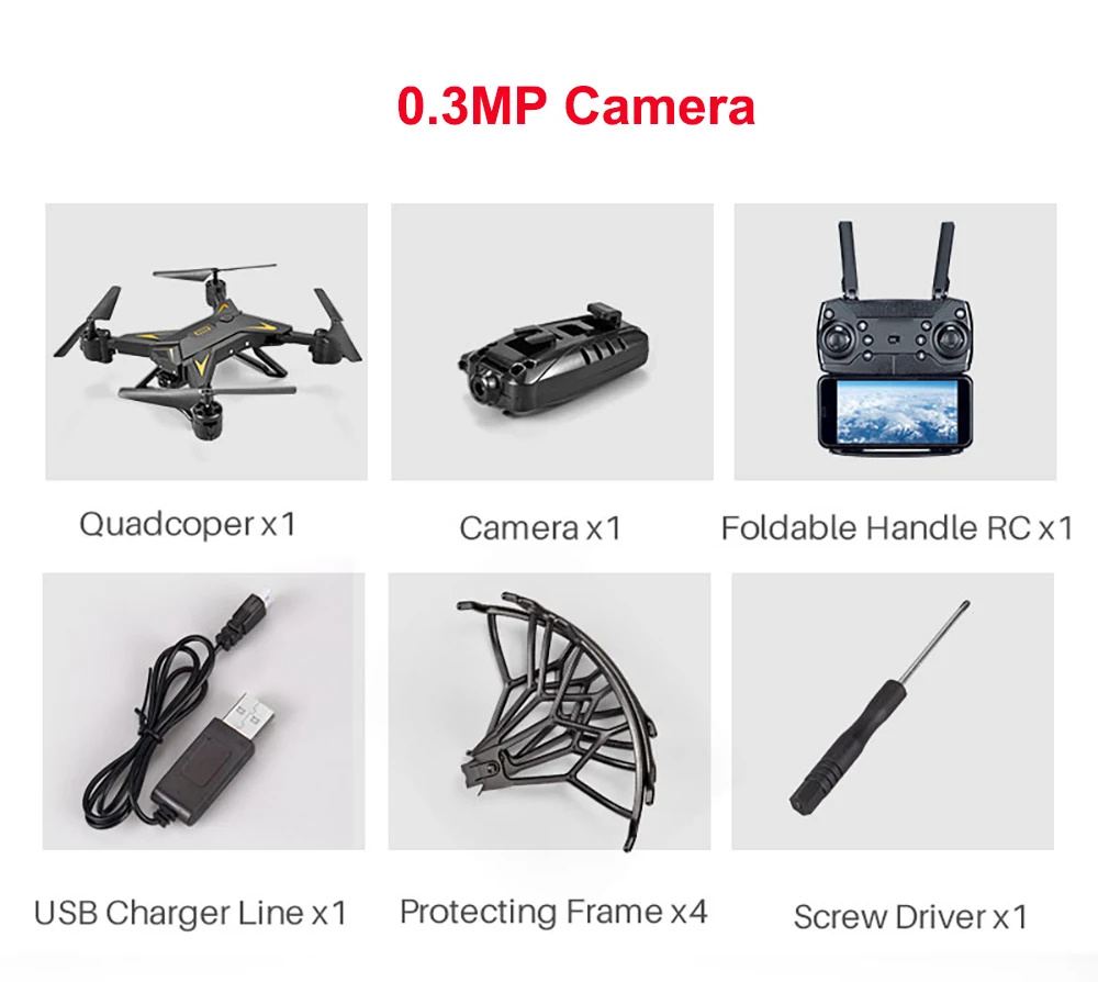 Квадрокоптер Карманный Дрон камера 1080P wifi FPV RC Дрон Профессиональный складной Квадрокоптер Срок службы батареи 20 минут RC Квадрокоптер - Цвет: 0.3MP-black