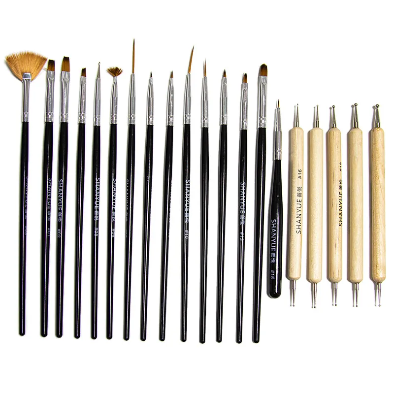 Conjunto de Escova de Arte do Unha Pincéis de Sombra de Olho Escova de Unhas Kit de Ferramentas de Beleza Fundação Profissional Mistura Compõem Escovas pó 1 Cheap Escovas de unhas