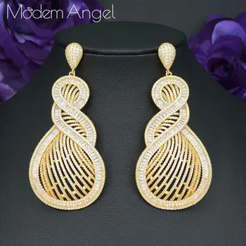 

MoonTree Luxury Fashion Geometry Super Full Micro Paved Cubic Zircon Earrings for Women Earring Fashion Jewelry