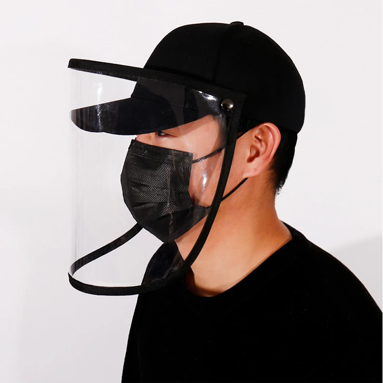 

2020 safety baseball cap with face mask anti virus coronavirus spread prevent dust flue spittle full face covers protection mask