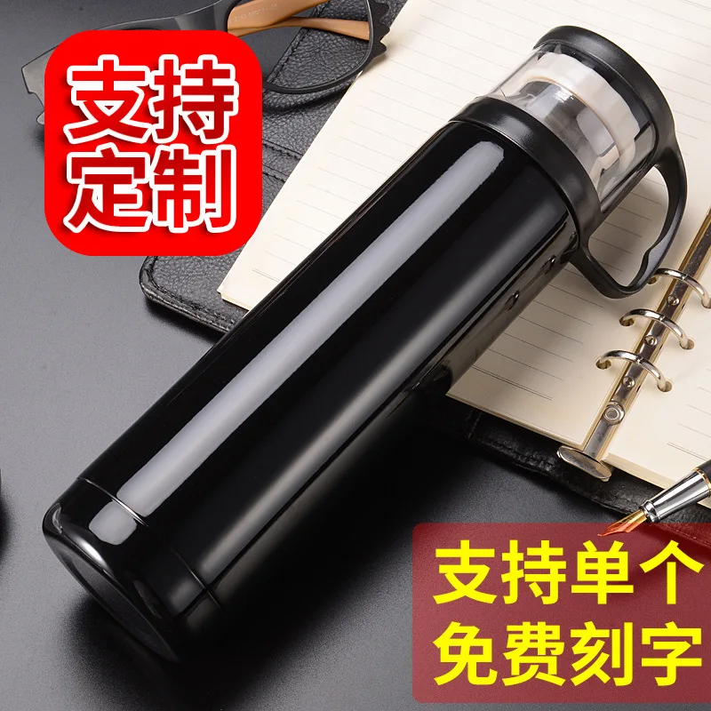 

304 Hand Large Capacity Portable Stainless Steel Drinking Water Insulated Cup Spacious Library Hipster Lettering Printed Log