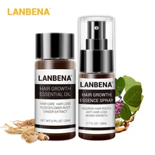 LANBENA быстрая мощная эссенция для роста волос+ спрей 2 шт. предотвращающий облысение укрепляющий против выпадения волос питающий корни Уход за волосами