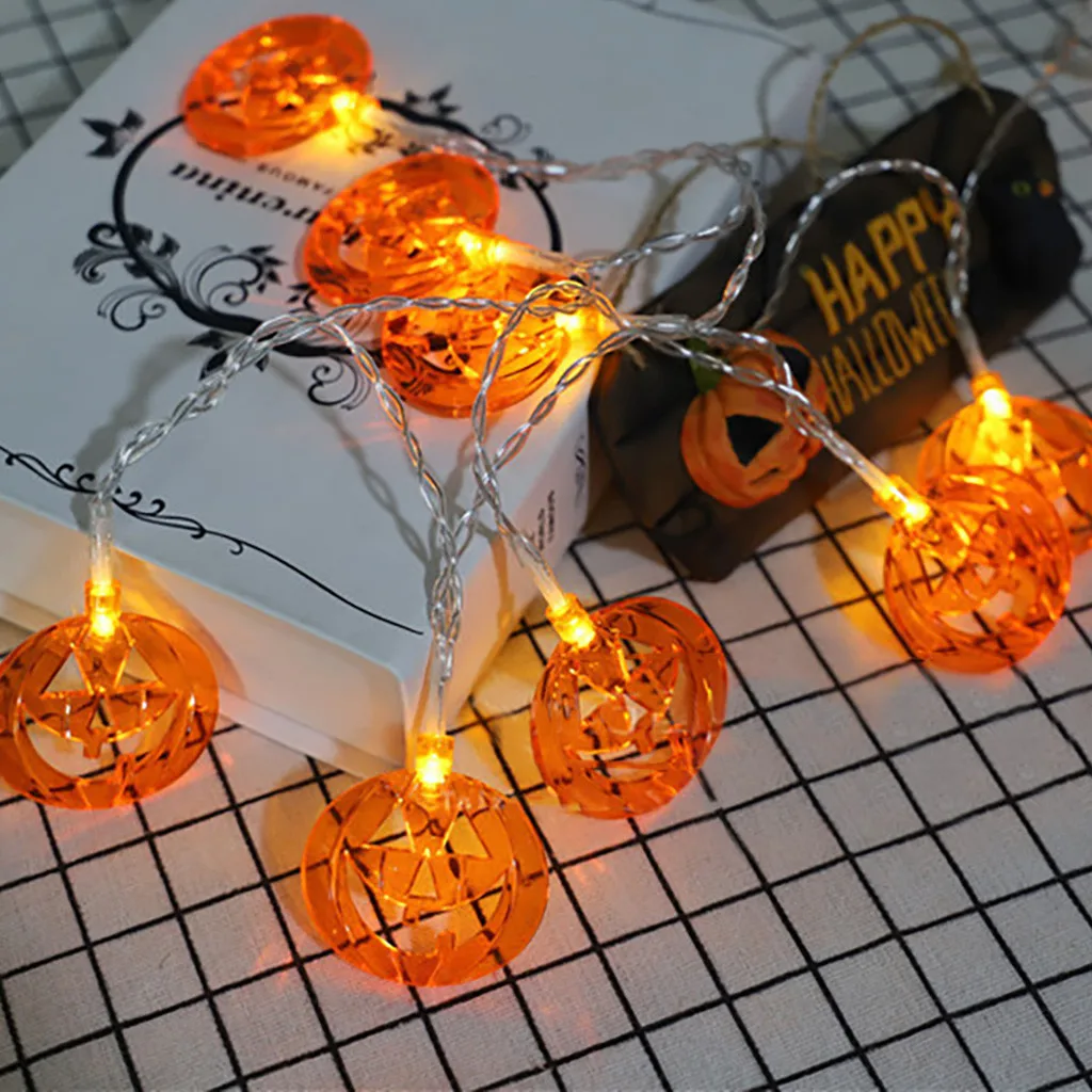 

CARPRIE Halloween 10 LED Round Pumpkin Shape String Light Decoration Home Decoration Holiday Festival Garland Fairy Lights#45