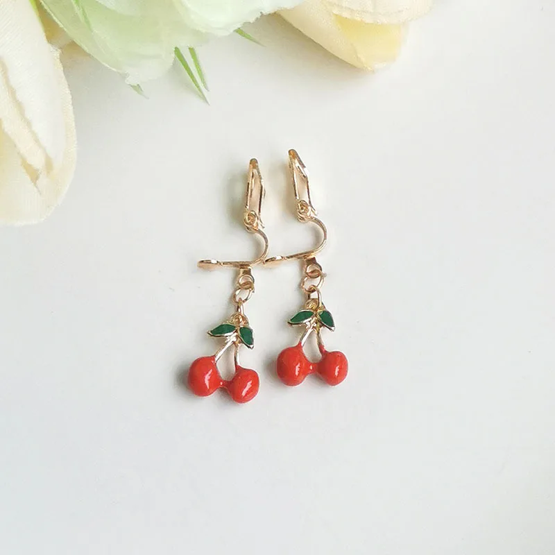 WENHQ Gold Color Colorful Cartoon Clip on Earrings Cute Girl Kids Cute Small Animal Plant Cuff Earring Silicone Cushion Ear Clip ear clip earrings clip earrings ear clip