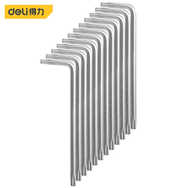

Deli L-Type Double End Allen Hex Key Hexagon Wrench Set T10 Torx Head Spanner Hexagonal Hand Tool Flower Head Wrench Screwdriver