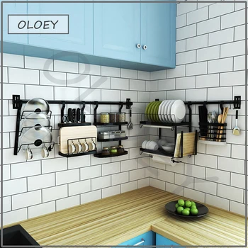 

DIY stainless steel kitchen shelf for hanging on the wall kitchen shelf
