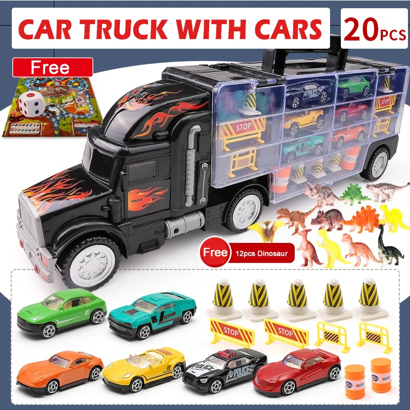 Hotwheels грузовик игрушка коробка для хранения автомобильный контейнер масштабируемый паркинг пол горячие колеса Транспорт Грузовик игрушки подарок на Рождество CKC09