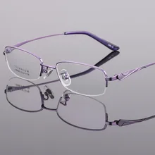 Чистый титан ультра-легкая оправа полуочки для женщин Близорукость удобные