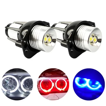 

2pcs 10W LED Angel Eyes Light Bulbs Headlight Lamp For BMW E60 E61 E63 E64 E70 X5 E71 X6 E82 E87 E89 Z4 E90 E91 Blue White