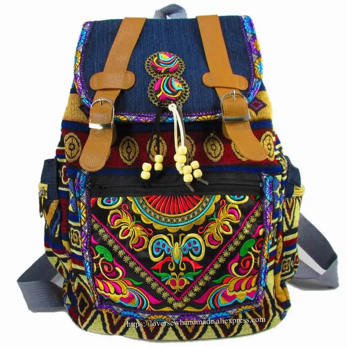Этнический винтажный Хмонг Тайский индийский этнический Бохо хиппи Этническая сумка, рюкзак сумка SYS-174 - Цвет: Pattern two