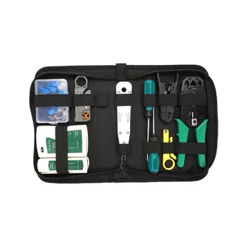

Computer Network Repair Tool Kit LAN Cable Tester Wire Cutter Screwdriver Pliers Crimping Maintenance Tool Set Bag
