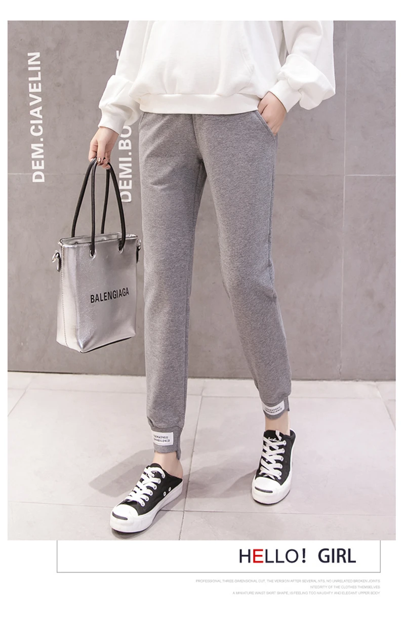 Новая мода Элегантный Материнство завышенная талия, животик шаровары для беременных женщин мягкая ткань беременность тонкие брюки одежда