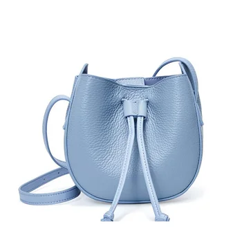 

Fashion Women Crossbody Bag Soft Leather Handbag Mini Tassel Shoulder Bag Small Blue Genuine Cow Leather Messenger Bag