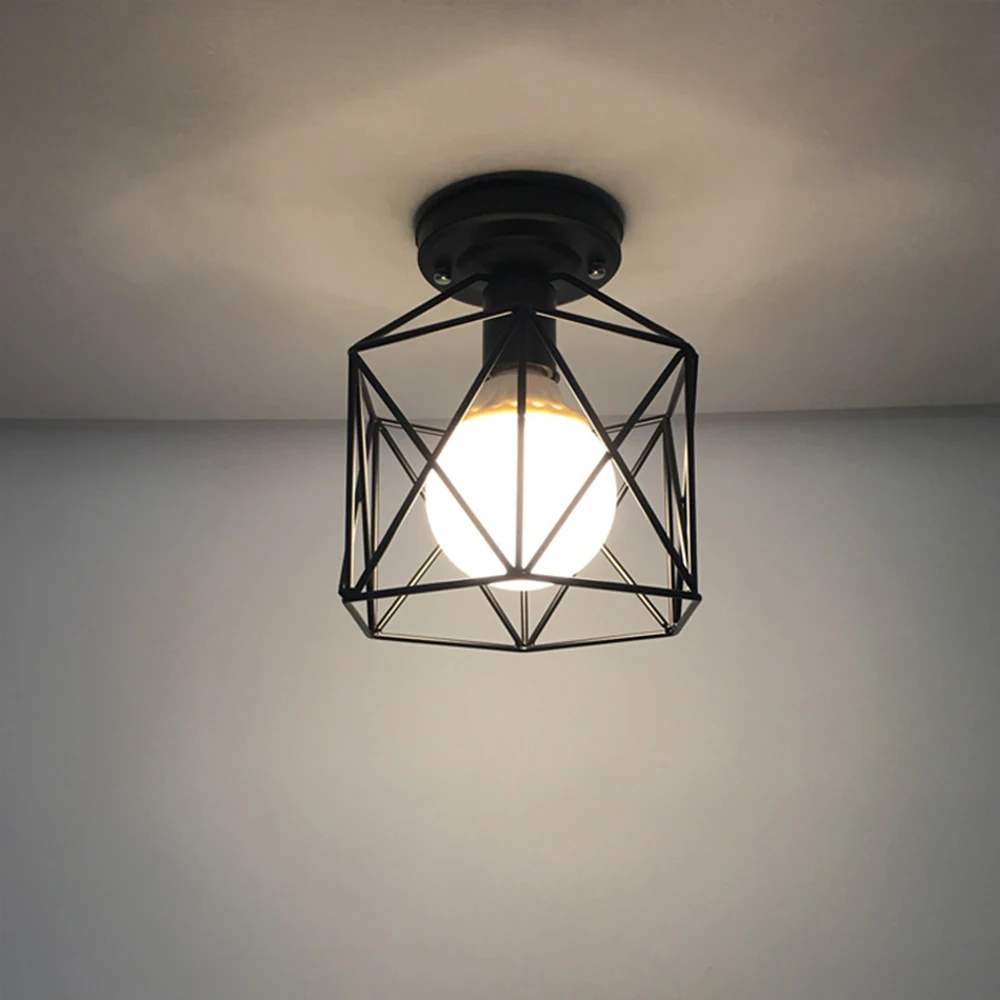 Vintage Ceiling Lamps Chande-lier 110 /220V Retro  Ceiling Light for Corridor Aisle Porch Balcony E27 Home Lights Cage Fixture