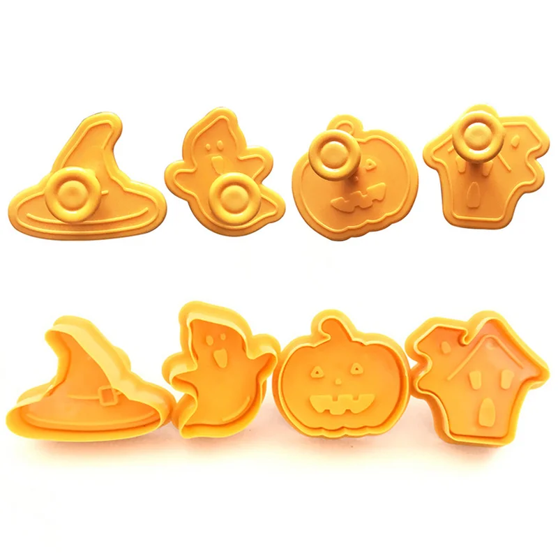 Новинка 4 шт./компл. 3D формочка для печенья Плунжер для печенья Форма для выпечки DIY Хеллоуин формочка для печенья инструменты