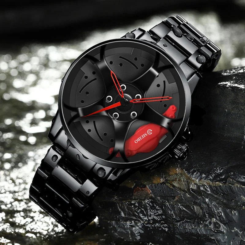 Men 3D Sport Rim Hub Wheel Watches Luxury Male Sports Car Wristwatch Quartz Men's Watches Relogio Masculino for Gift Clock