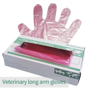 

100PCS Veterinary Long Arm Gloves Disposable Plastic Soft Gloves For Veterinary Examination Prevent Infection Protecting Tool