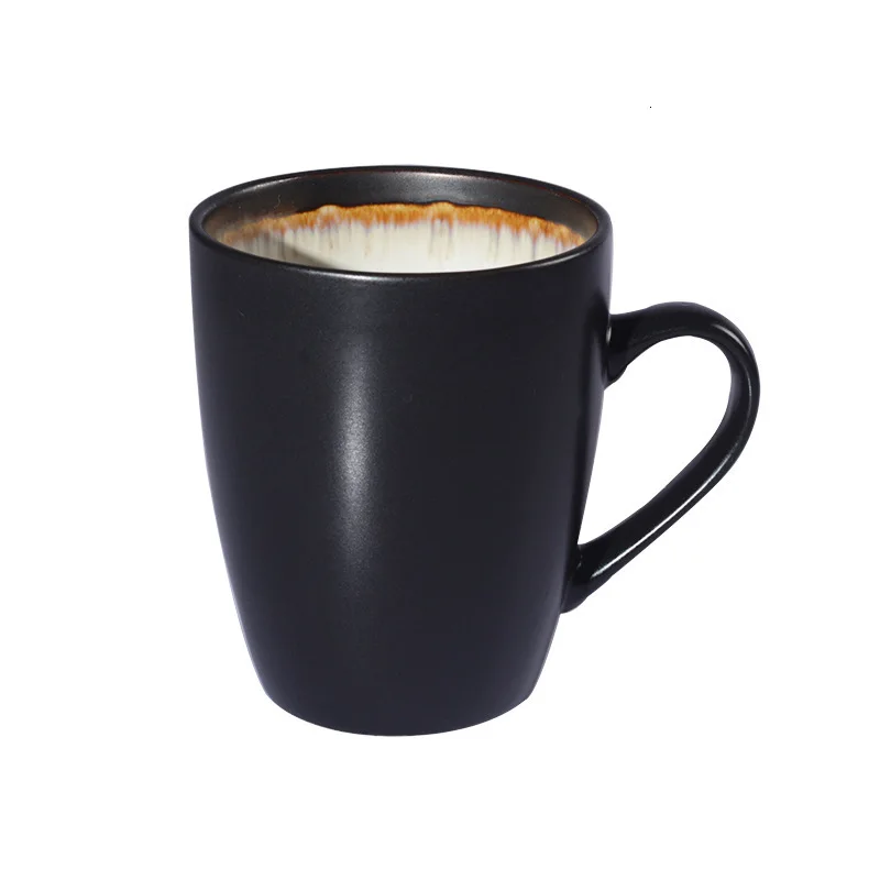 Black Dumb Light Ceramics Coffee Mugs Restaurant Tableware Cappuccino Latte Milk Cups Household Tea Water Student Gifts | Дом и сад