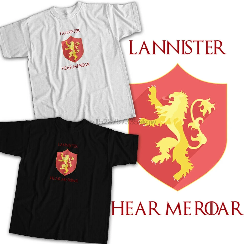 Game Of Thrones Casa Lannister Banner Sigillo Leone Simbolo Della Bandiera  Unisex Tee T Shirt|Magliette| - AliExpress