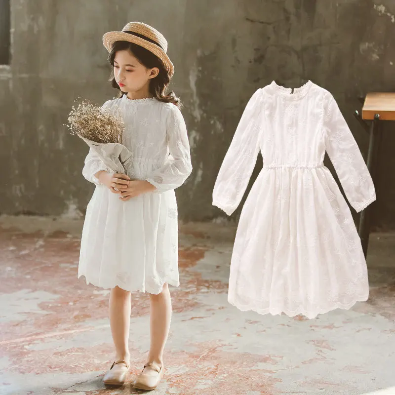 

2020 Spring New Girls Lace Dresses Cute Princess Dresses for Baby Girls Long Sleeve Fashion Kids Spring Dresses for Girls, #8296