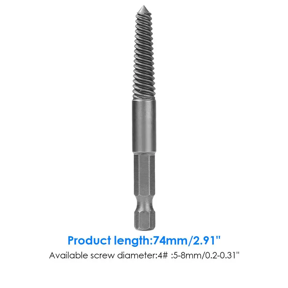 HSS Шестигранный Винт экстрактор сверла руководство сломанных поврежденных болтов удаление крепежа разбитая голова зачищенный винт болт экстрактор ремонт автомобиля - Цвет: 74mm