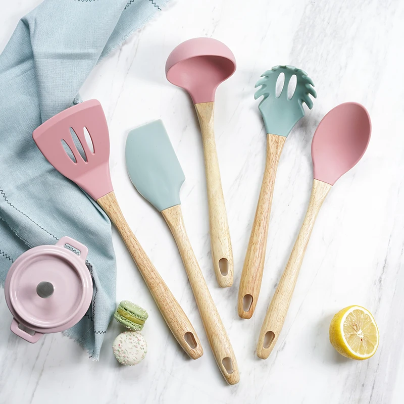  Kitchen Silicone Turners Cream Butter Cake Spatula Mixing Batter Scraper Noodle Soup Shovel Turner 