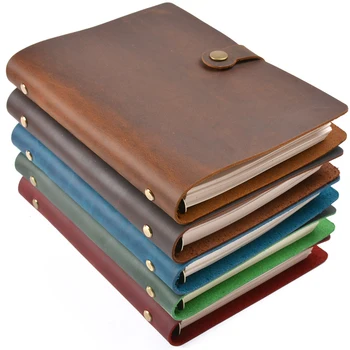 

Nature Leather Cover Notebook A5 Genuine Leather Notebook Loose Leaf Planner Sketchbook Office School Journal Diary Supplies